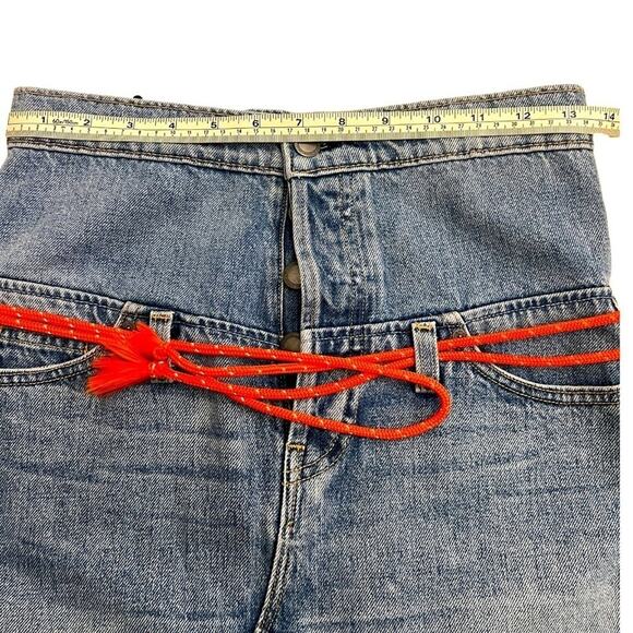 Hudson Women's Sloane Skirt Distressed In Light Blue Size 24 - Picture 14 of 15